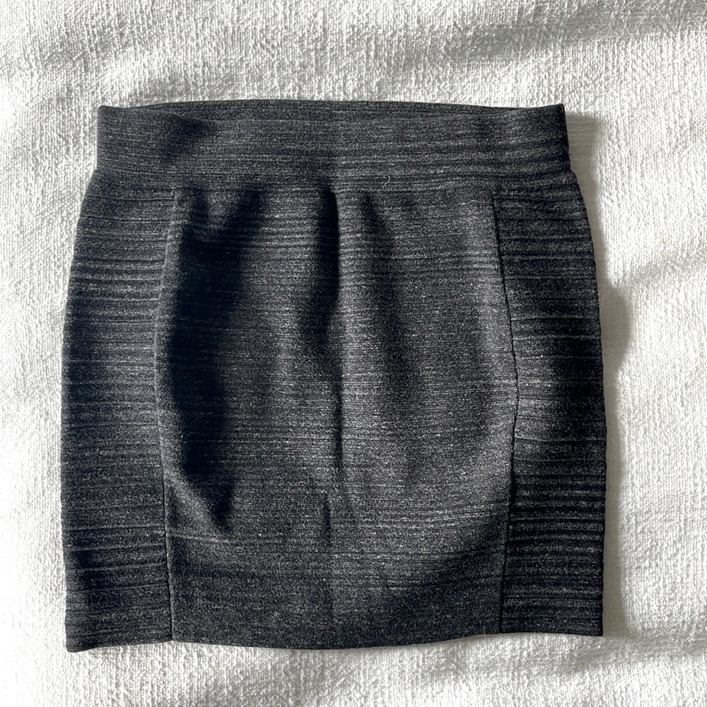 Grey sweater mini skirt
